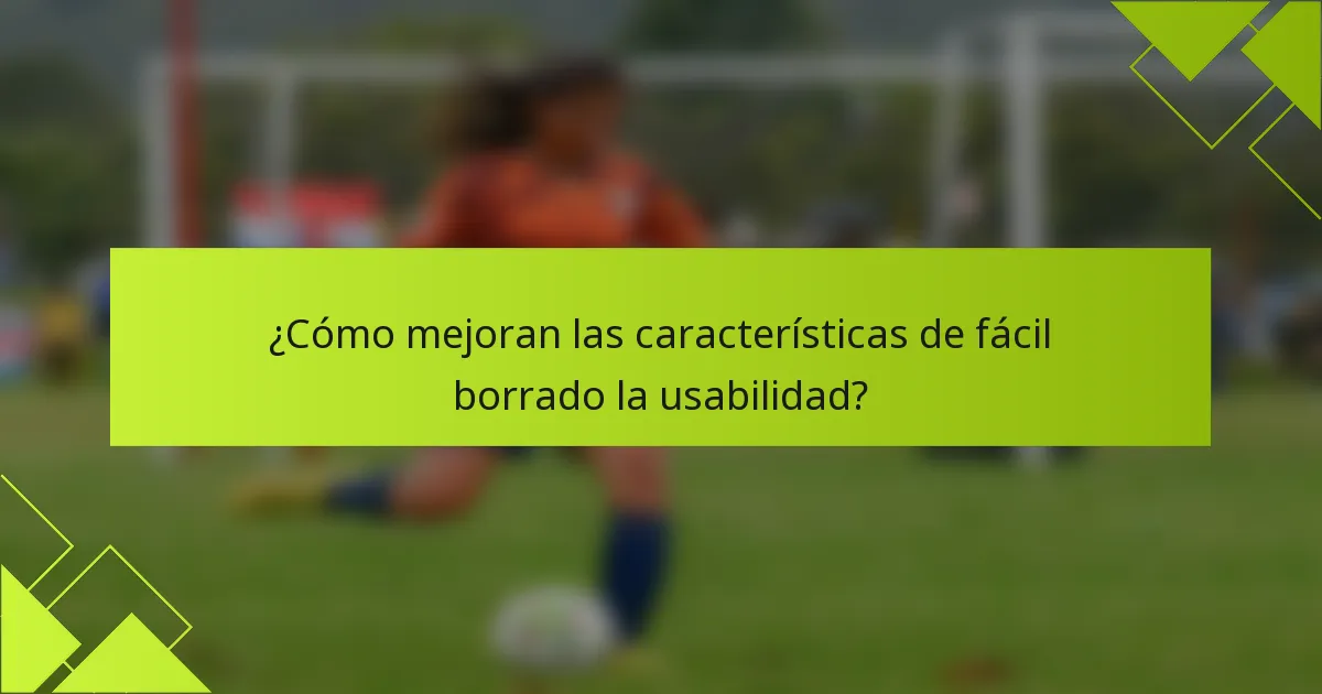 ¿Cómo mejoran las características de fácil borrado la usabilidad?