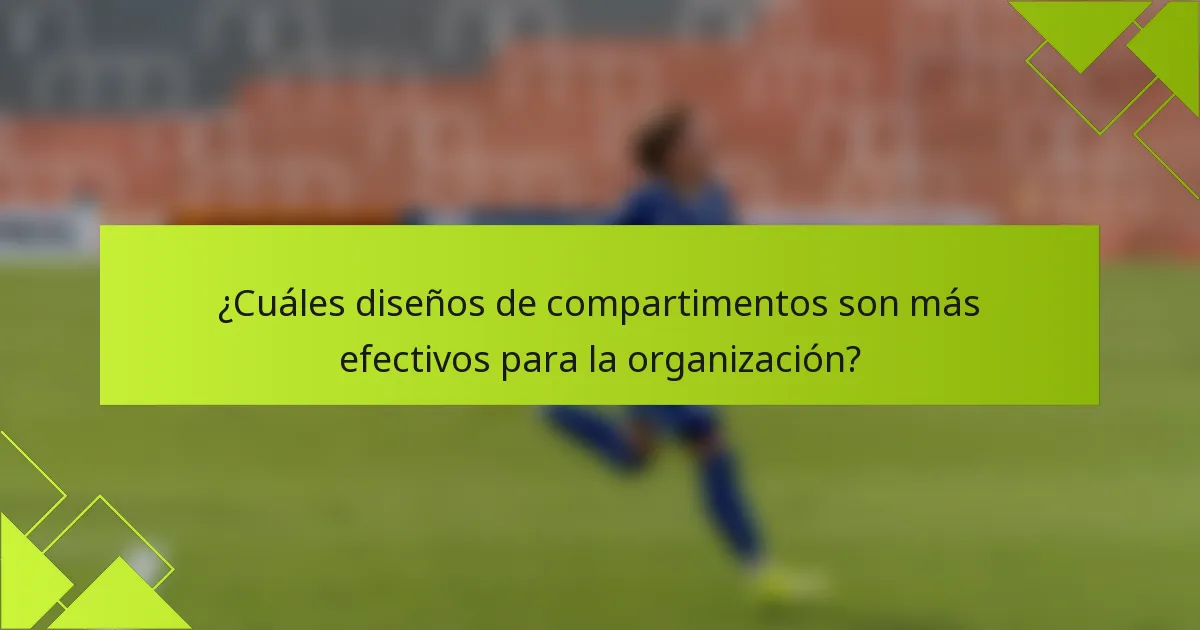 ¿Cuáles diseños de compartimentos son más efectivos para la organización?